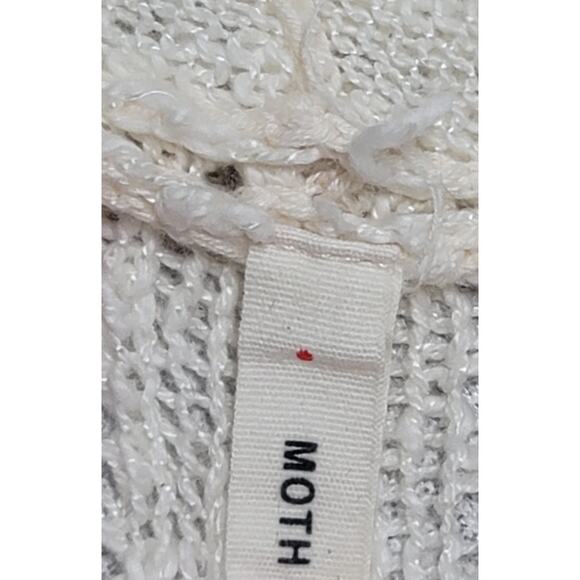 Moth Anthropologie Cream Open Knit Cardigan XS Lightweight Soft Stretch Comfy - Picture 3 of 7